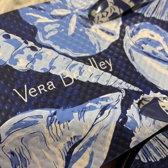 VERA Bradley seashell print flipflops blue/white NWOT women’s size 7-8 - Picture 2 of 9